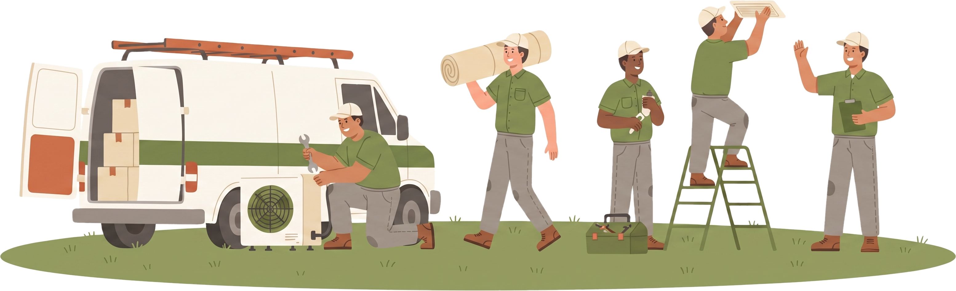 A Peach installation crew at work